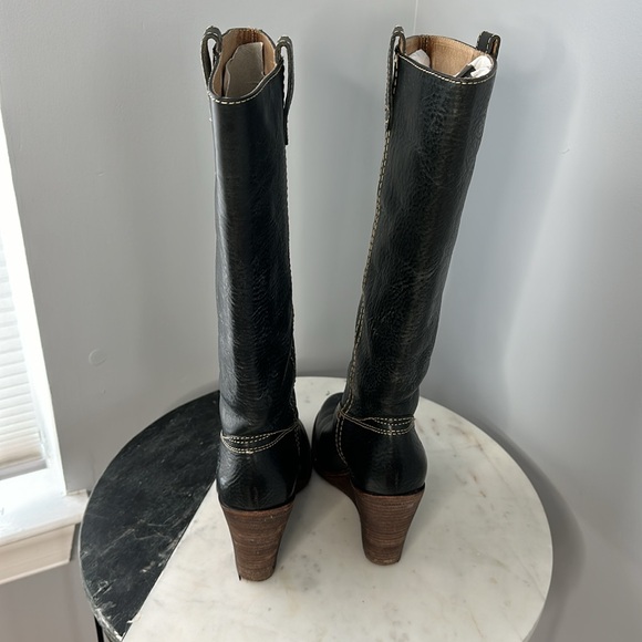 Frye Caroline Campus Wedge Boots, Navy - Picture 5 of 13